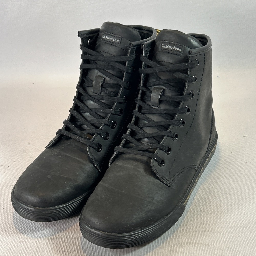 Doc Dr Martens Sheridan Boots Women's Size 7 Black Leather 8 Eye High Top Shoes